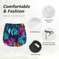 thumbnail image 6 of Picia Colorful Tropical Leaves Pattern Women's 2 in 1 Athletic Running Shorts High Waisted Workout Casual Gym Sweat Shorts with Comfy Liner Zipper Pockets-X-Large, 6 of 9