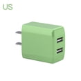thumbnail image 2 of Worallymy Puertos USB duales Cargador de pared Viaje Teléfono rápido Cargador de tableta Adaptador de carga USB DC 5V 2A Enchufe de EE. UU. Verde Worallymy JD735815528, 2 of 7