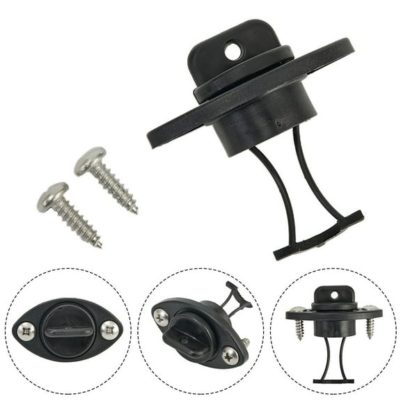 Plastic Waterproof Boat Drain Screw Bung & Socket 18mm O-Ring Transom Captive Plug Chandlery Boat Drain Accessories Black