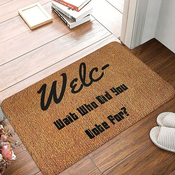 Welc Wait Who Did You Vote for Mats for Front Door Entry Front Porch Doormat Non-Slip Carpet Rugs Floor Mat Decorative for Home Bathroom Kitchen Indoor 16x24 Inch