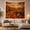 Pumpkin Orchard, variant on Stream and Red Barn at Golden Hour, Serene Farmhouse for Nature Lovers, Rustic Landscape Wall Art, Thanksgiving Gift, Tapestry Wall Hanging for Living Room and Bedroom