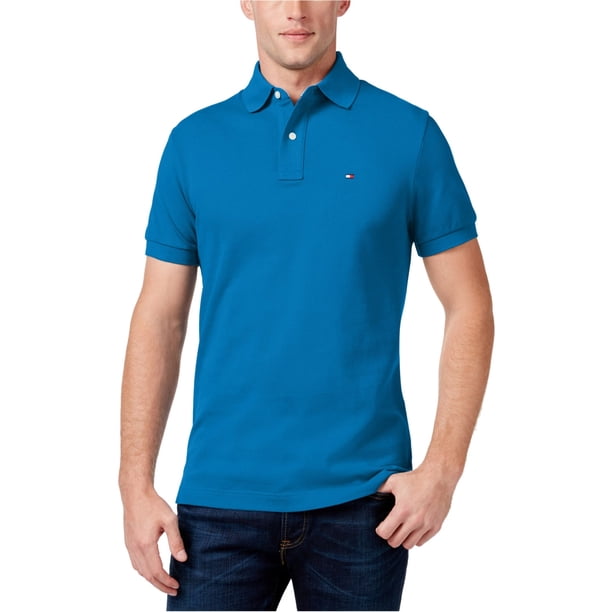 Tommy Hilfiger - Polo de rugby para hombre, ajuste clásico, azul, grande