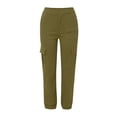 thumbnail image 4 of SNKSDGM Women's Plus Pants for Women Jeans Low Capri Pants for Women Dressy Casual Ladies Solid Color Outdoor Overalls Pocket Design Elastic Waist Casual Pants, 4 of 4