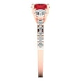 thumbnail image 3 of 1.97 ct Round Cut Simulated Pink Tourmaline Three-Stone Engagement Ring for Women in 18K Rose Gold, 3 of 5