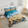 thumbnail image 4 of Erosebridal Coastal Marine Bedding King Comforter Set, Kawaii Seashell Down Comforter, Cartoon Beach Decor, Reversible 3 Pieces, 4 of 7