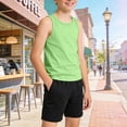 thumbnail image 2 of UngA Boys Cotton Undershirts Tank Tops Toddler Kids Soft Sleeveless Shirts for Boys (Light Green,11-12 Years), 2 of 5