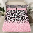 thumbnail image 2 of Manfei Leopard Print 4 Pieces Queen Sheet Sets,Sequin Print Ultra Soft Flat Sheet,Black Teal Queen Fitted Sheet,Breathable Abstract Room Decor, 2 of 7