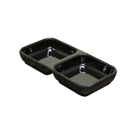 

Black 4 Oz 6 X 3 Twin Sauce Dish Melamine Pack of 6 3 packs