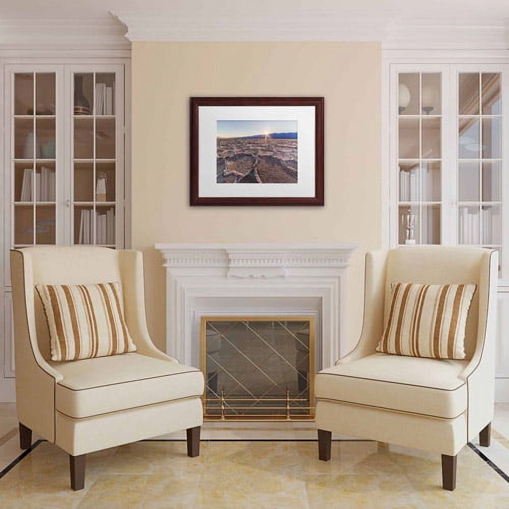 Trademark Fine Art "Badwater Sunset" Canvas Art by Pierre Leclerc, White Matte/Wood Frame