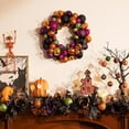 thumbnail image 3 of Valery Madelyn Halloween Decorations Indoor for Home, Pre-Lit Pumpkin Ball Wreath with 60ct Shatterproof Treat-or-Trick Ornaments for Centerpiece Wall Front Door, 12 Inch, 3 of 9