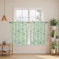 thumbnail image 3 of Green Garden Botanical Kitchen Curtains 45 Inch Length, Farmhouse Floral Leaves Tiers Curtains for Bathroom Bedroom Cafe, Light Filtering Small Window Treatment Short Tiered Drapes 2 Panels 42"Wx45"L, 3 of 9