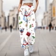 thumbnail image 2 of Gibobby pantalones jogger mujer Leggings elásticos largos navideños para mujer, pantalón informal con estampado de árbol de Papá Noel y de nieve, cinturón diario (Blanco, S), 2 of 4