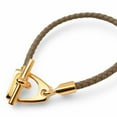 thumbnail image 2 of Pre-Owned Hermes Bangle HERMES Grennan Leather Etoupe/Gold T2 Unused, 2 of 5
