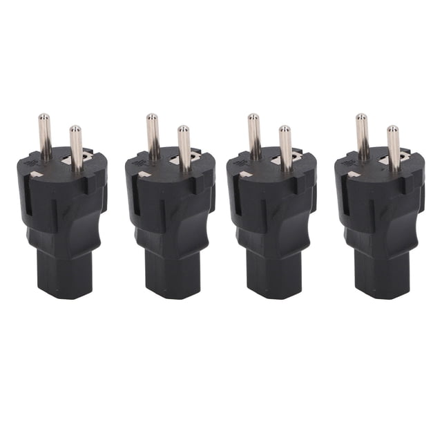 4PCS Adaptador de Corriente EU 2 Ranuras a IEC320 C13 Adaptador de Corriente Profesional EU a C13 para Impresora Portátil Enchufe EU 100‑250V