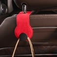 thumbnail image 1 of COFEST Portable Leather Material Car Seat Back Hidden Hooks Invisible Gasoline Car Rear Backpack Small Things Storage Hooks Red, 1 of 7