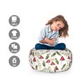 thumbnail image 2 of Mushroom Storage Toy Bag Chair, Watercolor Pattern Green Leaves Forest Elements Botanical Woodland Theme, Stuffed Animal Organizer Washable Bag, Small Size, Reseda Green Ruby, by Ambesonne, 2 of 3