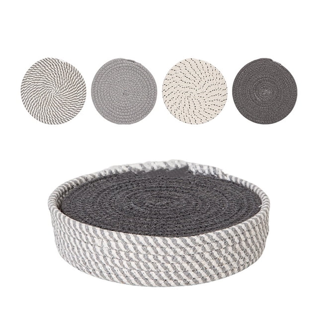 5 Piezas Posavasos Colocar Estera Redonda Algodón Lavable Colchonetas 18 cm