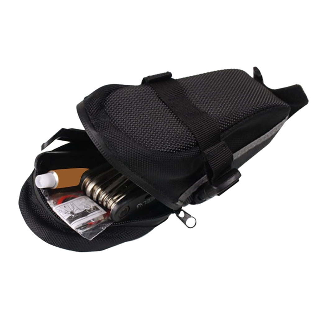 Sacoche De Selle De Vélo 13 Pouces - Pliable, Noir, Fixation Velcro, 120g
