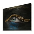 thumbnail image 2 of Designart 'Woman Eyes With Black Skin With A Gold Chain' Modern Print on Natural Pine Wood, 2 of 5