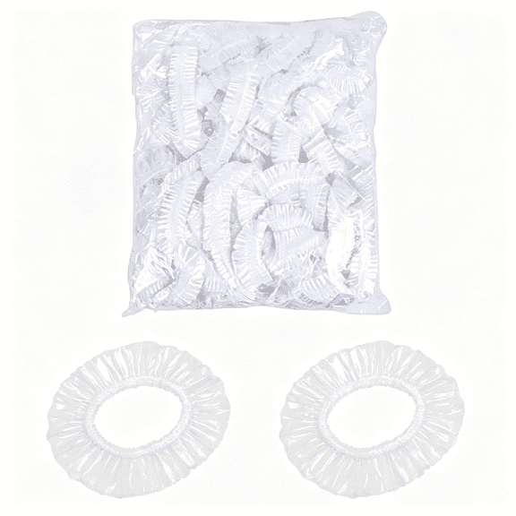100Pcs Disposable Shower Caps, Thickened Waterproof Bath Caps, Reusable Hair Protector for Bathing Dyeing Salon Use