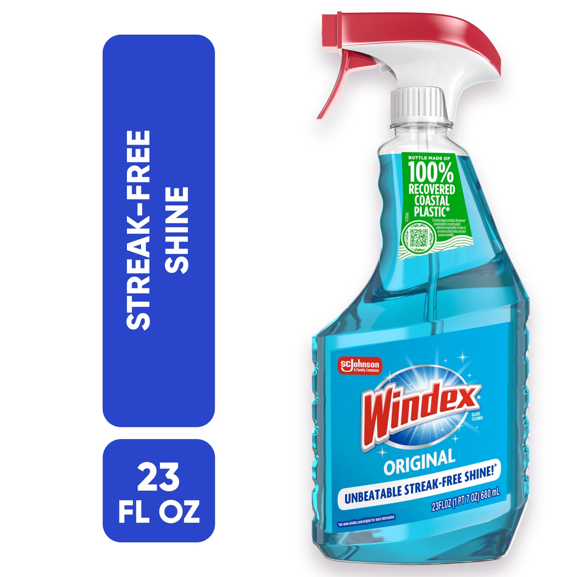 Windex Glass, Window, and Mirror Cleaner, Original Blue, Spray Bottle, 23 fl oz