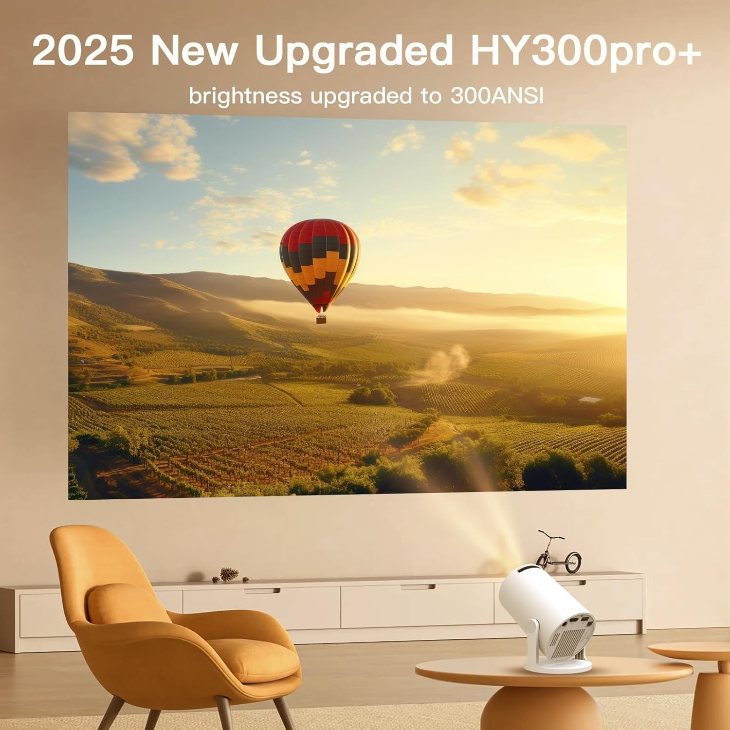 Projector with Wi-Fi 6 &  5.4, 1080P 4K Support Full HD, Auto  360 °   Portable Home Cinema  Projector for iOS/Android X1