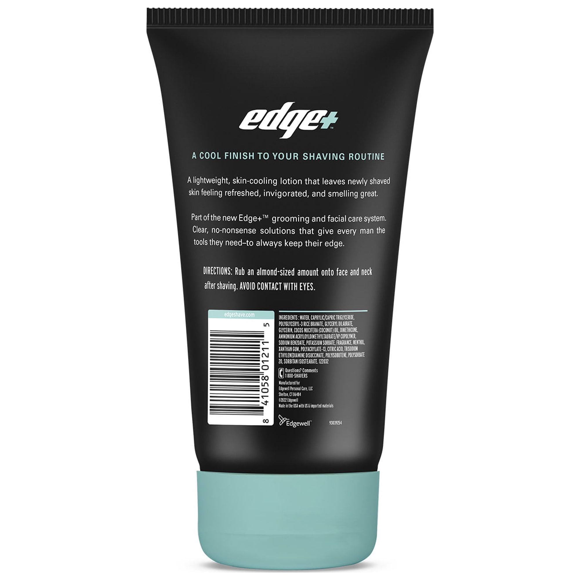 Edge Post Shave Cooling Mens Lotion, 3 Oz, Fights Dry Skin, All Skin Types