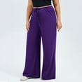 thumbnail image 7 of Tqyyweavej Plus Size Leggings for Women Tummy Control High Waist Solid Color Athletic Trousers Oversized Wide Leg Drawstring Lounge Yoga Pants, 7 of 7