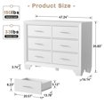 thumbnail image 2 of Homhougo White Dresser for Bedroom 6 Drawer, Wood Organizer Storage Cabinet with with Deep Drawers, Chest of Drawers for Closet, Living Room, Hallway, Nursery, Kids Bedroom, 2 of 17