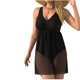 thumbnail image 2 of Traje de baño de una pieza para mujer, moda femenina, informal, color sólido, sin espalda, con tirantes, bikini de malla, conjunto de bikini para mujer, traje de baño de moda playera para mujer, traje, 2 of 4