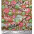 thumbnail image 1 of Soimoi Poly Georgette Fabric Floral & Flamingo Bird Print Sewing Fabric Yard 52 Inch Wide, 1 of 4
