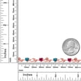 thumbnail image 3 of Gem Stone King 18K Rose Gold Plated Silver Heart Shape London Blue Topaz Red Created Ruby and Round White Lab Grown Diamond Greek Vine Flower Tennis Bracelet for Women (5.79 Cttw, 7.5 inch), 3 of 4