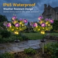 thumbnail image 4 of Rirool 2-Pack Purple Solar Peony Flower Garden Stake Lights, Warm White LED Outdoor Waterproof Decorative Lights with Auto On/Off for Yard Lawn Patio Pathway Walkway Flower Bed Decor, 4 of 8