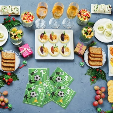WHAMVOX 20pcs Football Party Napkins Disposable Absorbent Napkins For Soccer Themed Celebrations Birthday Parties And Holiday Gatherings