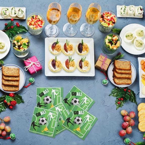 ROMANSENTIAL Football Themed Napkins Multi Paper Disposable for Parties High Absorbency 20Pcs