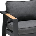 thumbnail image 4 of Palau Outdoor Chair in Dark Grey with Natural Teak Wood Accent and Cushions, 4 of 7