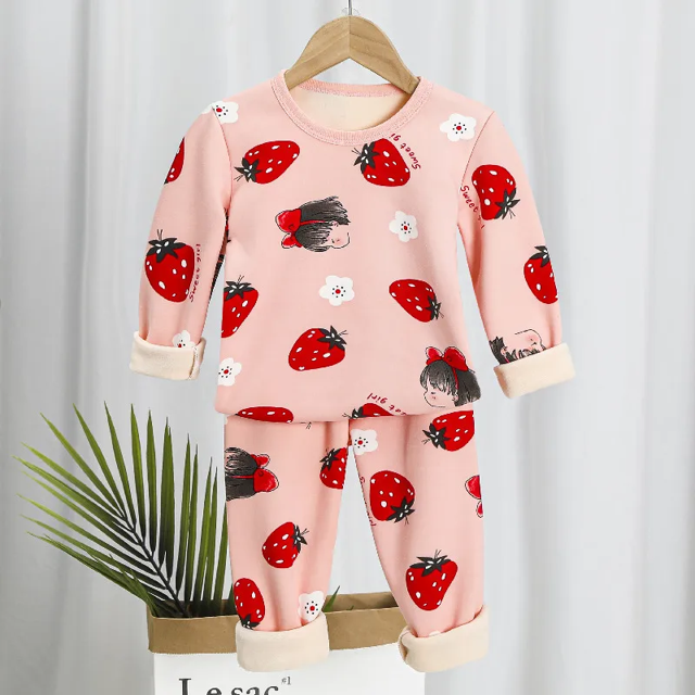 Traje de abrigo para niños, abrigo de invierno grueso con forro polar, ropa de otoño para bebés y niñas, conjunto de ropa de abrigo para niños y mujeres