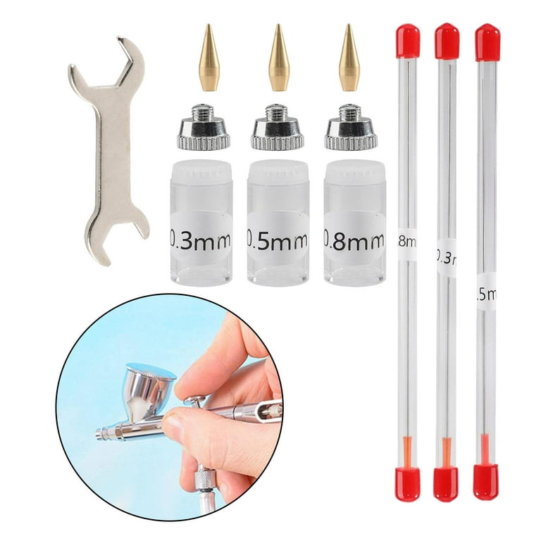 182 Airbrush Accessories Series 0.3mm 0.5mm 0.8mm Nozzle With Cap