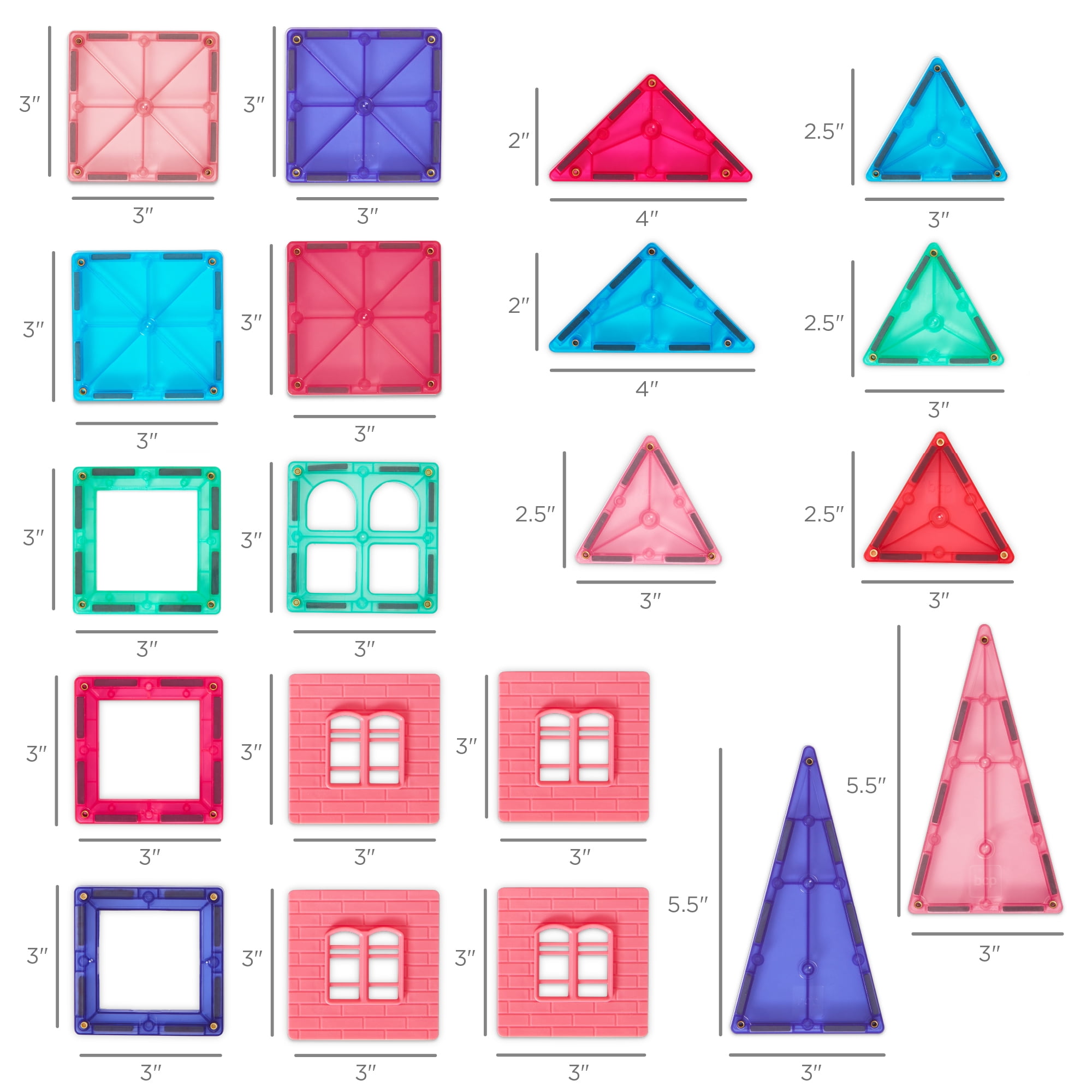 Best Choice Products 32-Piece Kids Magnetic Tiles Set, Educational