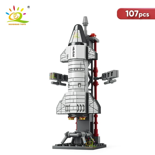 HUIQIBAO Mini Fusée d'Aviation Pilotée Modèle Blocs de Construction Station Spatiale Aérospatiale Briques Ville Jouets de Construction pour Enfants, NO.82 Sans Boîte