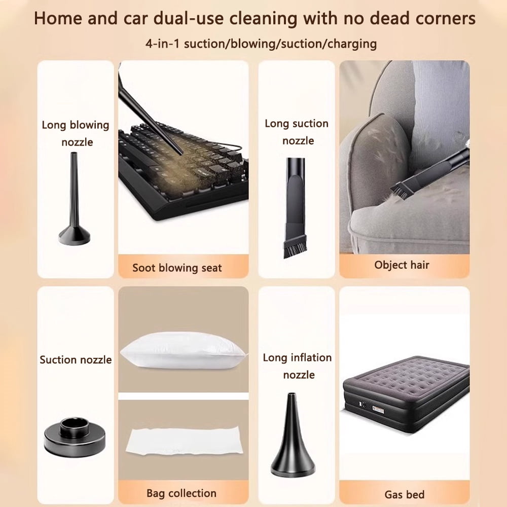 Bangben Car wireless vacuum cleaner Compact and Lightweight, High-power, High Suction, Dual-purpose for Both Dry and Wet, Suitable for Cars, Mini Multifunctional and Portable