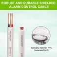 thumbnail image 4 of MOOKEERF 18/2 Shielded Wire 200FT 18 AWG 2 Conductor Stranded Shielded Plenum Cable White CL3P Jacket for Security/Alarm/Access Control/Sound-18AWG 2 Conductors Wire, 4 of 8