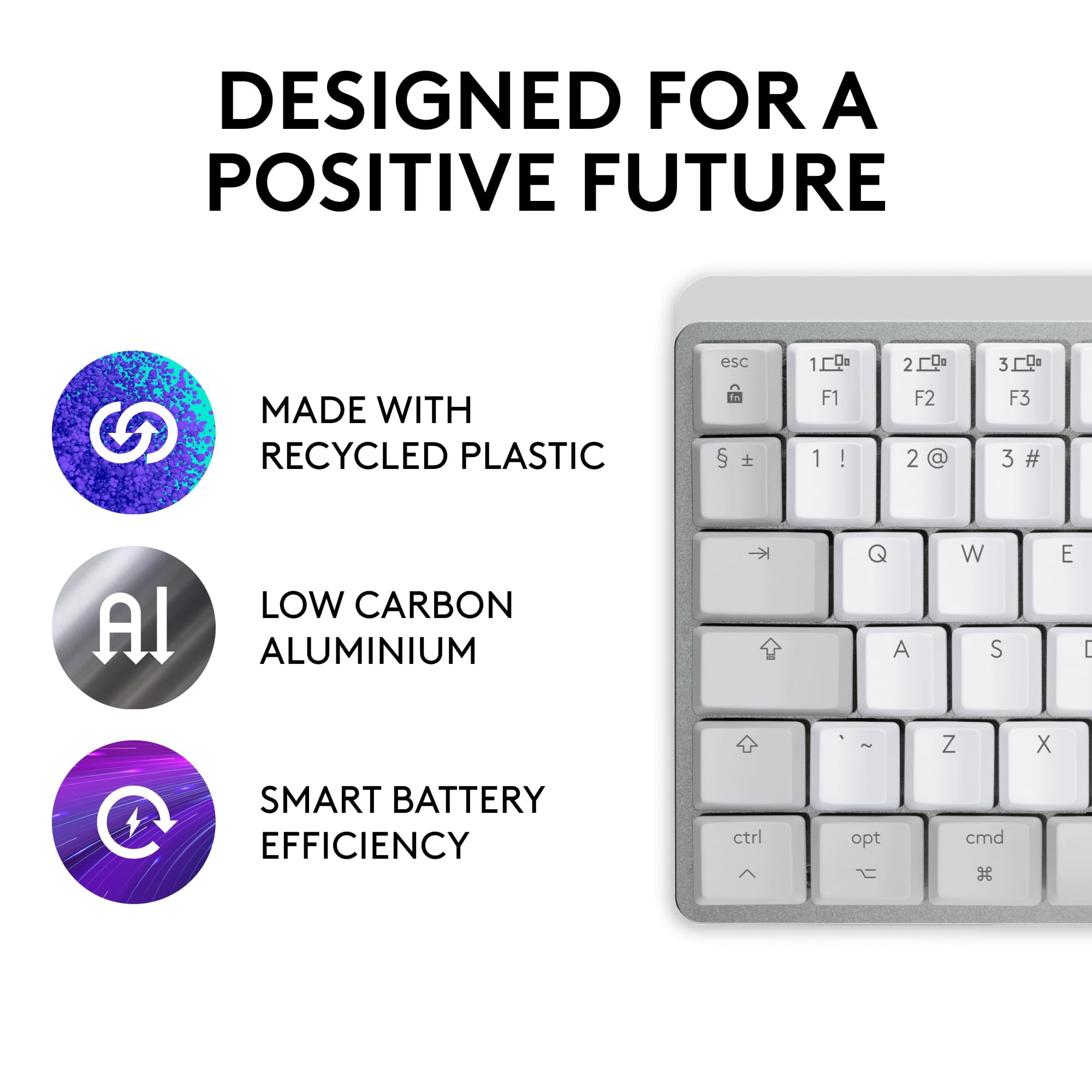 Logitech MX Mechanical Mini for Mac - Wireless Backlit Keyboard, Tactile Quiet Switches (Pale Grey)