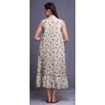 thumbnail image 5 of Bimba Dark Peach3 Floral Leaves,Lilac & Peony Mid Calf Nightwear Ladies Cotton Printed Sleeveless Night Gown Maxi Dress Large, 5 of 6