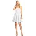 thumbnail image 4 of Made by Johnny Women's Basic Versatile Stretchy Flared Casual Midi Skater Skirt XXL WHITE, 4 of 6