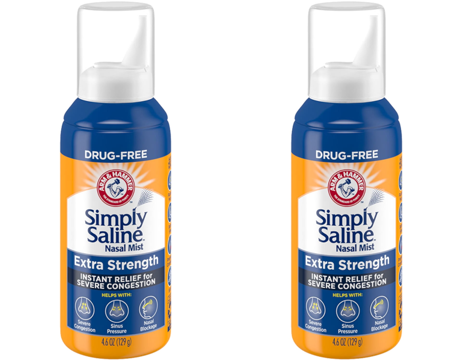 Simply Saline Extra Strength Nasal Mist Drug Free Nasal Spray Severe Congestion Relief Hypertonic Formula 4.6 oz (Pack of 2)