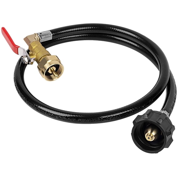 GASPRO 1 lb Propane Tank Refill Adapter Kit, 3 ft Hose with Safety Shutoff Valve, Easily Fill 1 lb Bottles from 20 lb Tank