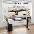 thumbnail image 3 of Portable Standing Desk Adjustable Height, Mobile Stand Up Desk for Walking Pad and Treadmill, Rolling Computer Table with Wheels, 31.5"x15.75" Height 28.7"-46.1", Black, 3 of 8
