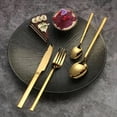 thumbnail image 3 of Gold Silverware Set 30 Piece Mirror Polished Flatware Set Spoons and Forks Knives Stainless Steel Kitchen Utensil Accessories Service for 6, 3 of 6