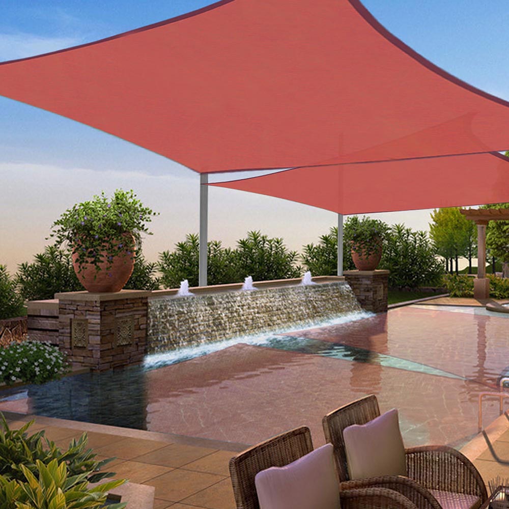 Yescom 2pcs 12 X12 Square Sun Shade Sail Top Outdoor Canopy Cover Red Walmart Com Walmart Com